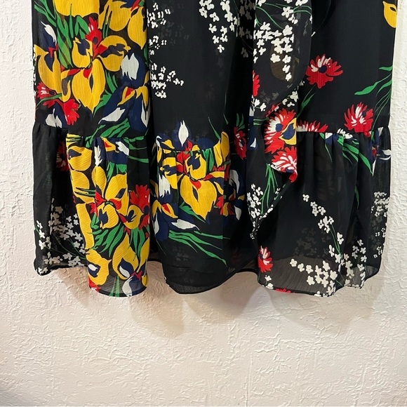 Madewell Ruffle Strap Wrap Dress in Orchid Bouquet Floral Print - Picture 7 of 13